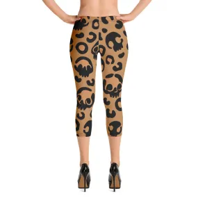 Skull Leopard Capri Leggings