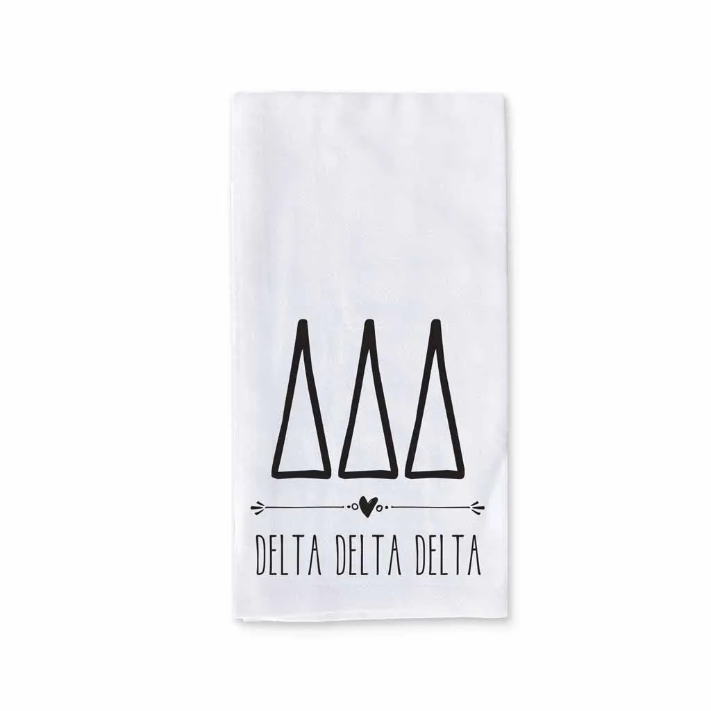 Sorority Kitchen Towel with Boho Greek Letters Design