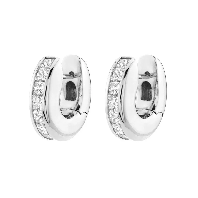 Stud Zircon Hoop Earrings