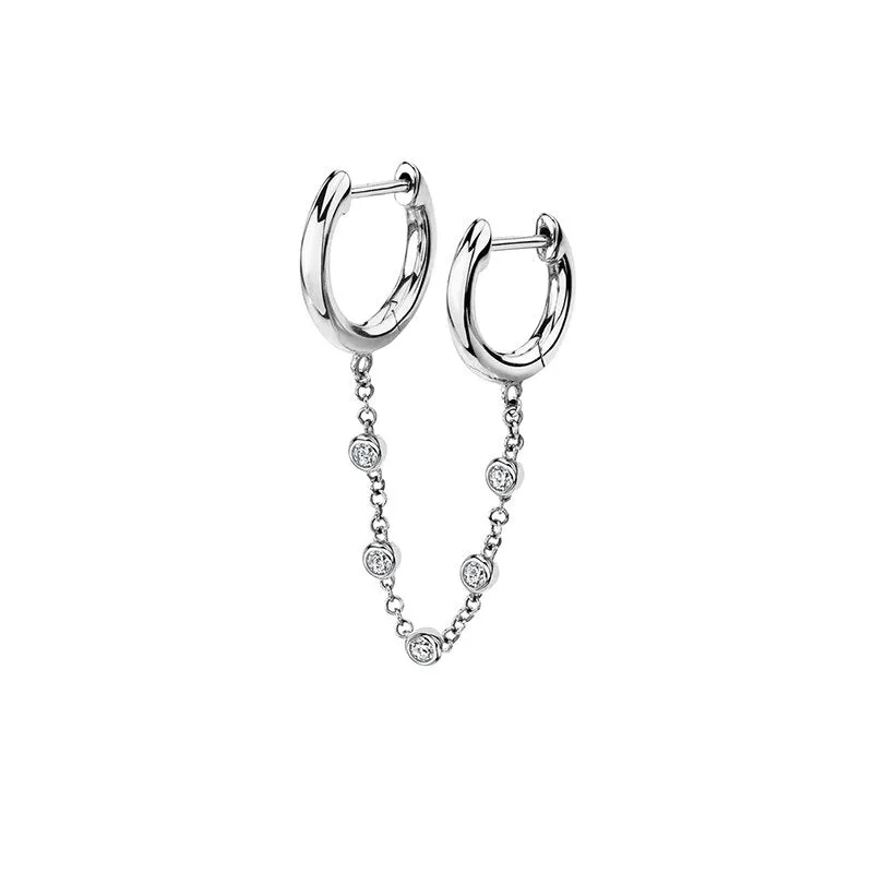 Stud Zircon Hoop Earrings