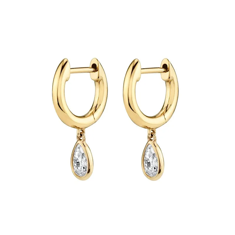 Stud Zircon Hoop Earrings