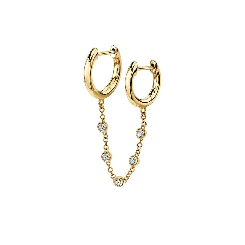 Stud Zircon Hoop Earrings