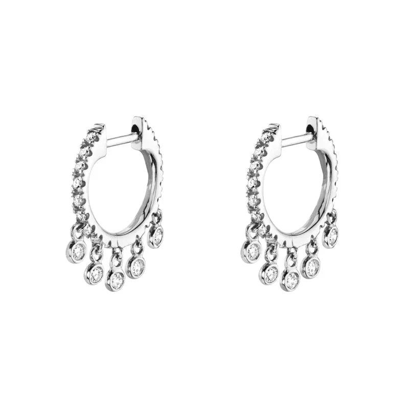 Stud Zircon Hoop Earrings