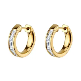 Stud Zircon Hoop Earrings