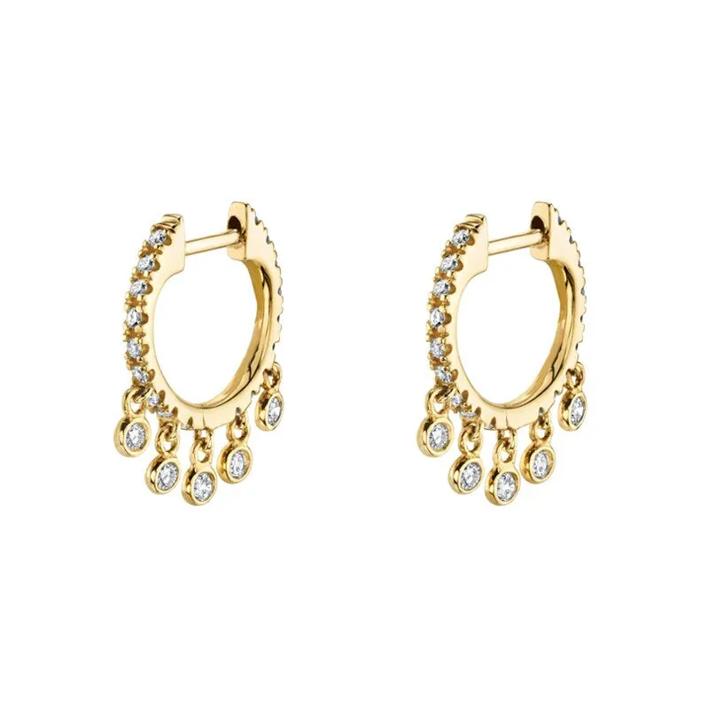 Stud Zircon Hoop Earrings