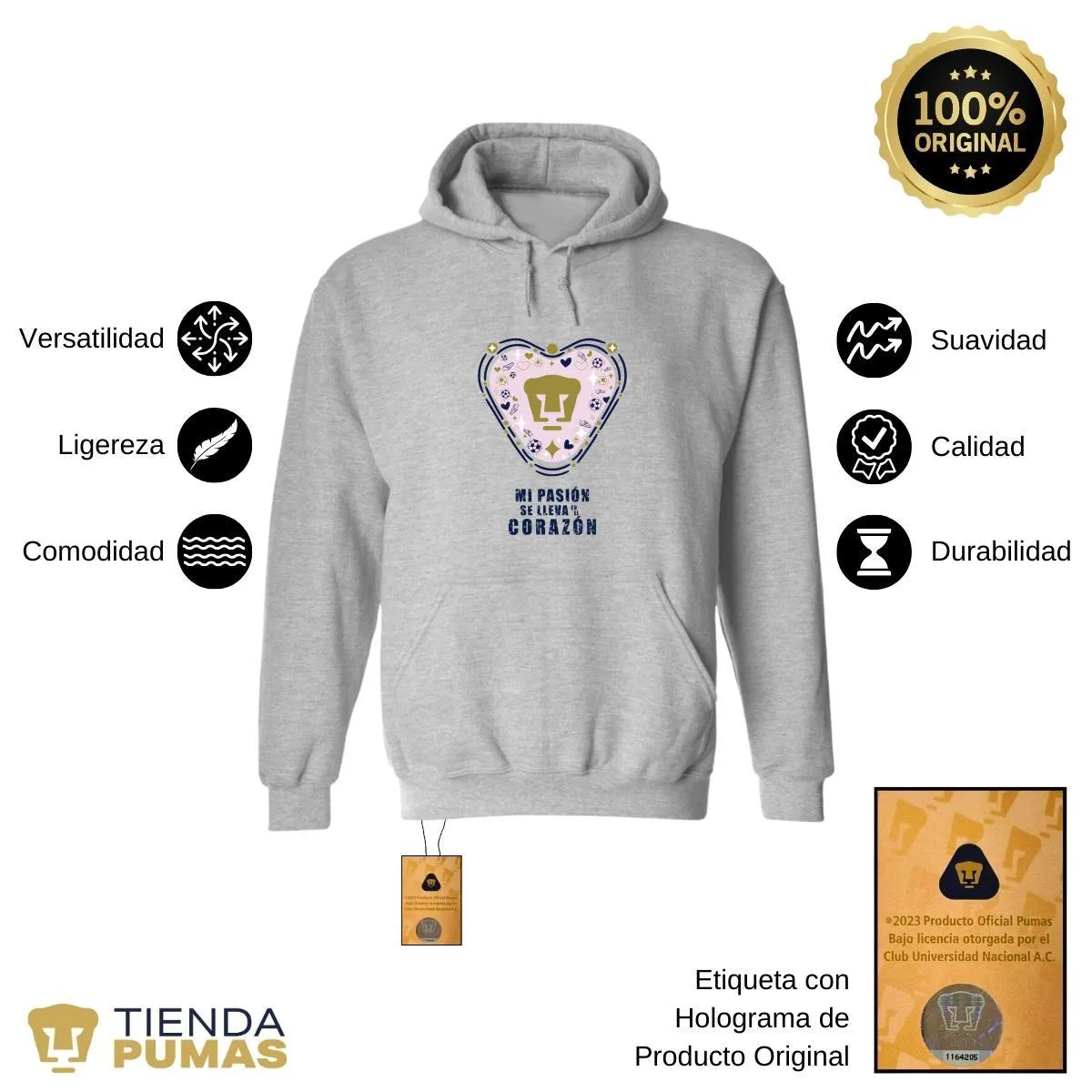 Sudadera para Hombre Hoodie Pumas UNAM Mi pasión