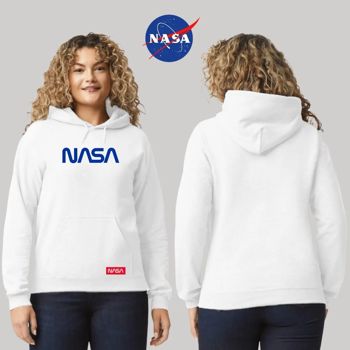 Sudadera para Mujer Hoodie Nasa Worm Blue