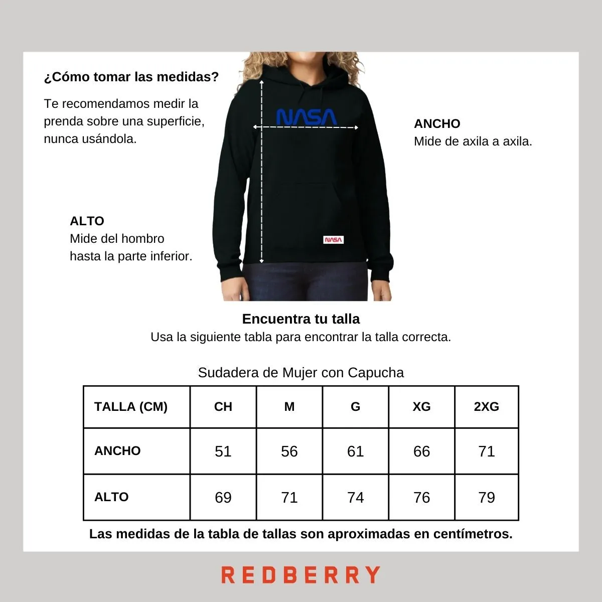 Sudadera para Mujer Hoodie Nasa Worm Blue