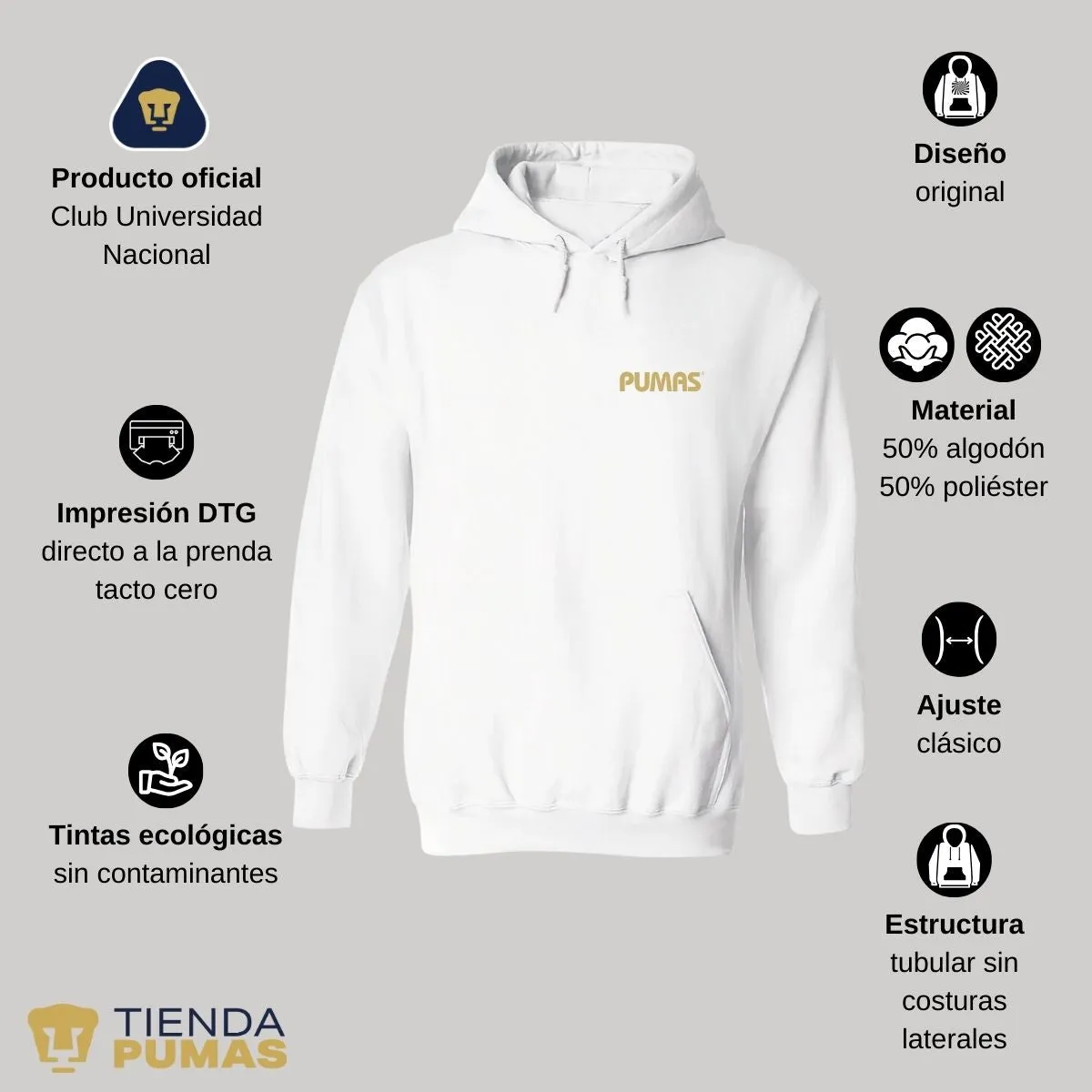 Sudadera para Mujer Hoodie Pumas UNAM Corazón Pumas