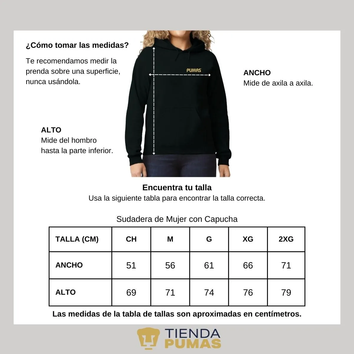 Sudadera para Mujer Hoodie Pumas UNAM Corazón Pumas