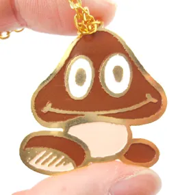 Super Mario Themed Goomba Mushroom World Pendant Necklace | Limited Edition