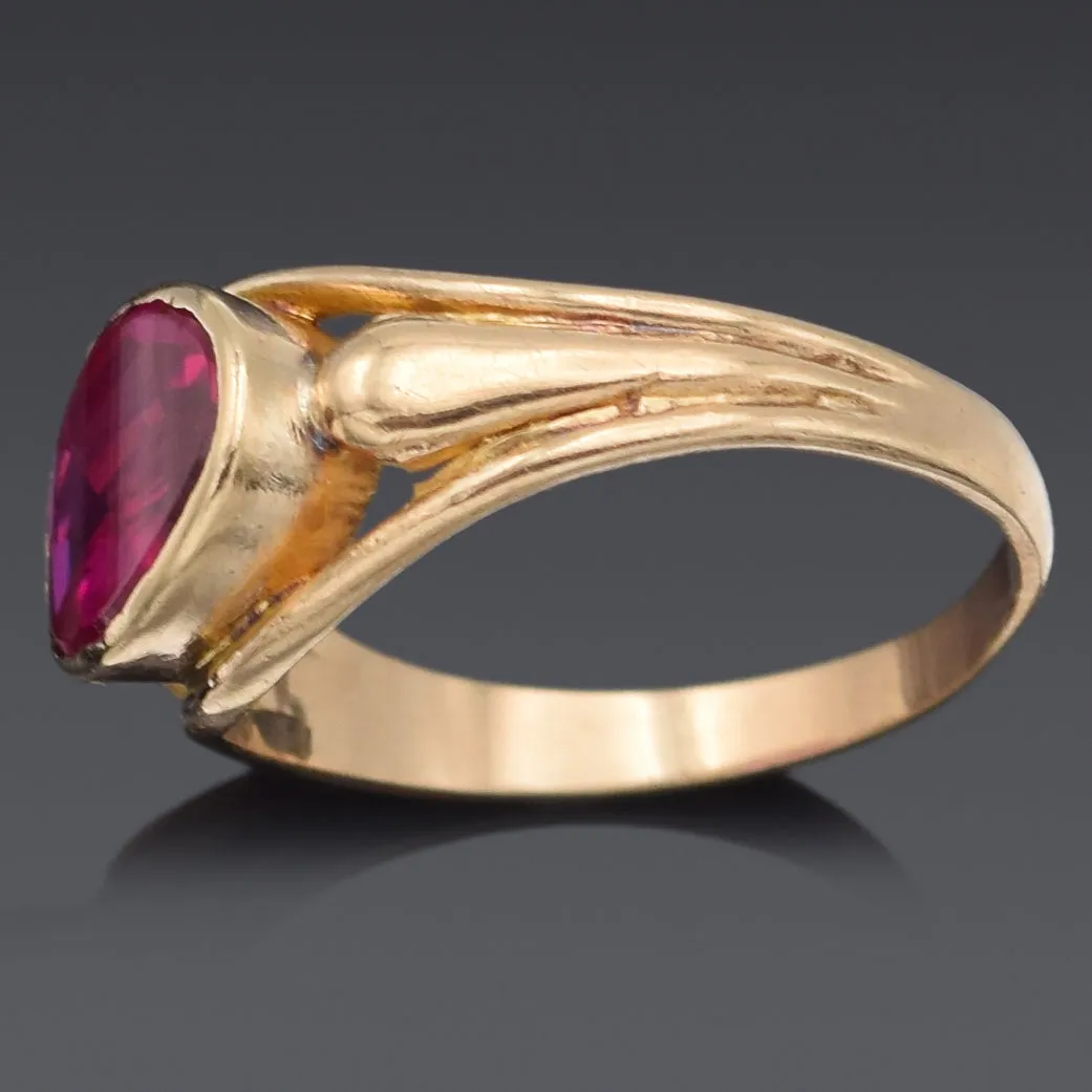 Vintage 10K Yellow Gold 1.19 Carat Ruby Band Ring