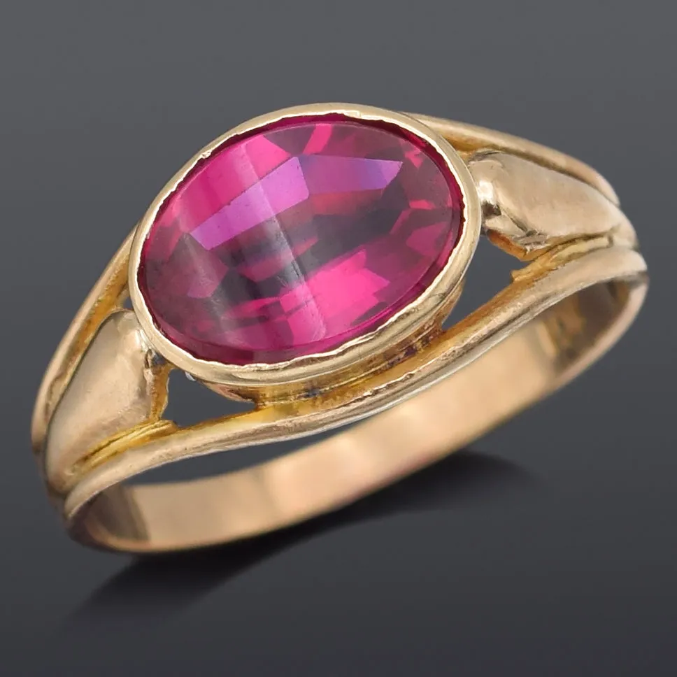 Vintage 10K Yellow Gold 1.19 Carat Ruby Band Ring